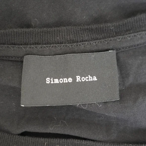 Simone Rocha Black Ruffled T-Shirt - Picture 5 of 6